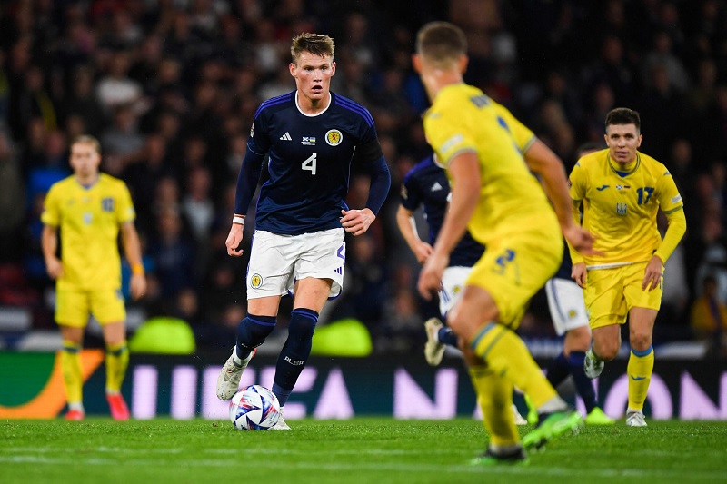 Scott McTominay trong màu áo Đội tuyển quốc gia Scotland.